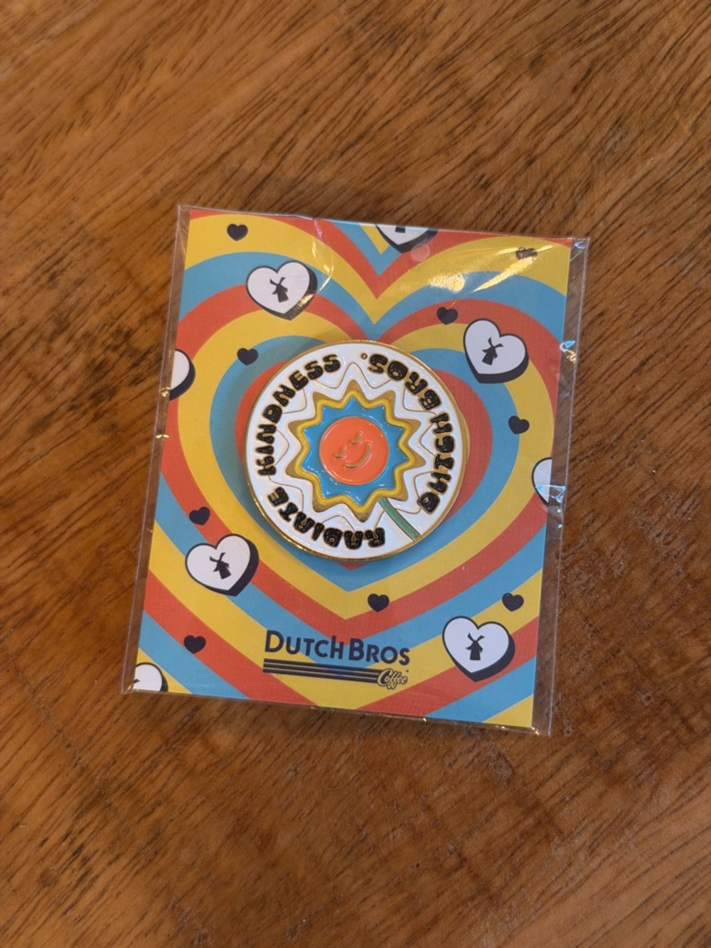 Very rare Dutch Bros Enamel Pin - Rainbow Sun Design